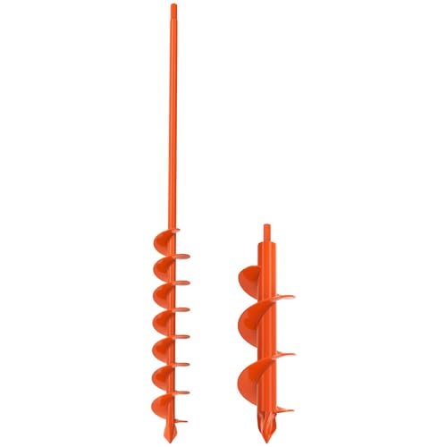 BeneLabel 2er Set Gartenbohrer für Pfostenlöcher - Spiraldurchmesser 23x4,1cm & 31x7,6cm, ideal für Blumenzwiebeln und Z