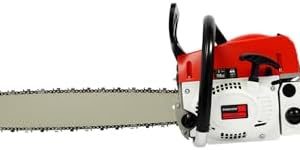 Benzin Kettensäge 52 cm³ 2 kW – Leistungsstarke Motorsäge für Waldernte und Holzschnitt, 22 Zoll Führungskette