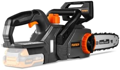 FUXTEC Akku Kettensäge 20V FX-E1KS20 – 10" Schwert für Garten- und Holzarbeiten, 5 m/s Kettengeschwindigkeit