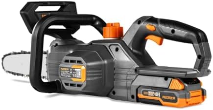 FUXTEC Akku Kettensäge 20V FX-E1KS20 – 10" Schwert für Garten- und Holzarbeiten, 5 m/s Kettengeschwindigkeit