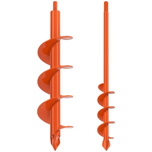 BeneLabel 2er Set Gartenbohrer für Pfostenlöcher - Spiraldurchmesser 23x4,1cm & 31x7,6cm, ideal für Blumenzwiebeln und Z