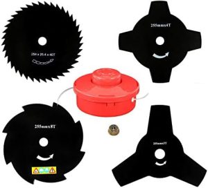 perfektGarten 4 scharfe Messer & Fadenspule für Fuxtec FX-FSR152, FX-MT152, FX-PS152 – Ideal für effizientes Freischneid