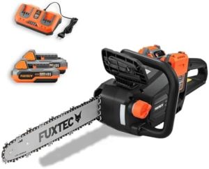 FUXTEC 40V Akku Kettensäge FX-E2KSSET – Leichte 14 Zoll, 15 m/s für effizientes Schneiden im Garten