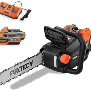 FUXTEC 40V Akku Kettensäge FX-E2KSSET – Leichte 14 Zoll, 15 m/s für effizientes Schneiden im Garten