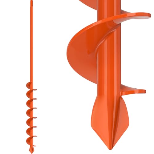 BeneLabel 2er Set Gartenbohrer für Pfostenlöcher - Spiraldurchmesser 23x4,1cm & 31x7,6cm, ideal für Blumenzwiebeln und Z