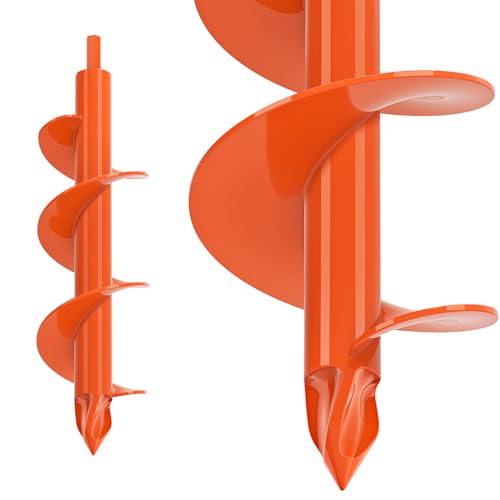 BeneLabel 2er Set Gartenbohrer für Pfostenlöcher - Spiraldurchmesser 23x4,1cm & 31x7,6cm, ideal für Blumenzwiebeln und Z