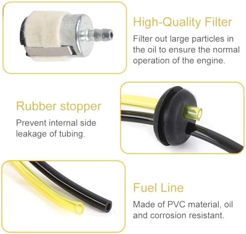 Benzinschlauch Dichtung für Motorsense - Dreiloch Benzinfilter Kit, Universal Ersatzteile für Erdbohrer & Heckenschneide