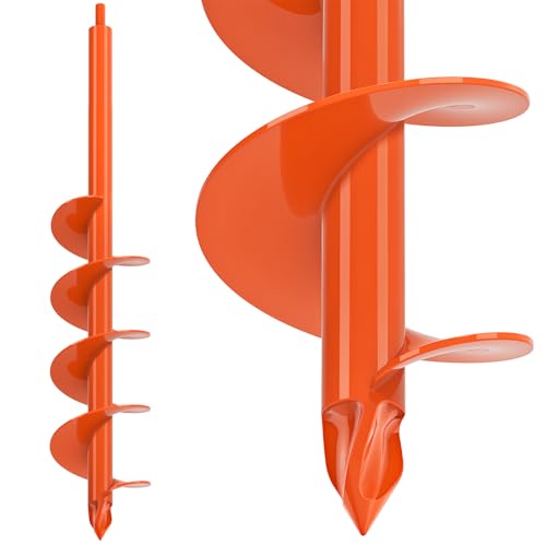 BeneLabel 2er Set Gartenbohrer für Pfostenlöcher - Spiraldurchmesser 23x4,1cm & 31x7,6cm, ideal für Blumenzwiebeln und Z