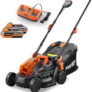 FUXTEC Akku Rasenmäher 40V – Effizienter 33cm Schnitt für Ihren Garten mit 2x20V Akku & Ladegerät