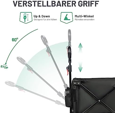 TIMBER RIDGE XXL Bollerwagen Faltbar 200L mit Breitreifen, Handwagen für Strand & Camping, 100kg Tragfähigkeit, inklusiv