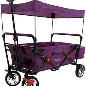 Fuxtec Faltbarer Bollerwagen FX-CT500 Purpur mit Dach - Ideal für Ausflüge & Transport