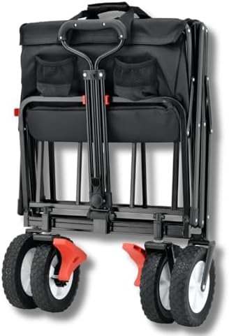 FUXTEC Bollerwagen FX-CT100 schwarz – faltbarer Transportwagen, 75kg, ideal für Kinder beim Strand, Ausflügen & Festival