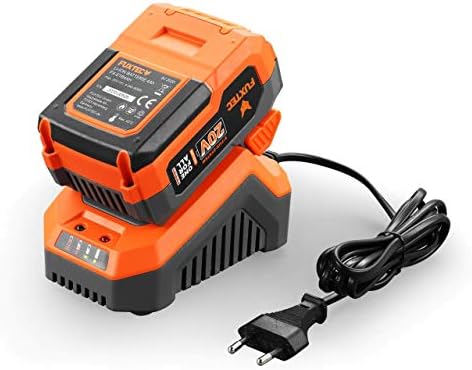 FUXTEC Li-Ion Doppel-Schnell-Ladegerät 2,4A für 20V Gartengeräte –Effizientes Laden für 2Ah & 4Ah Batterien
