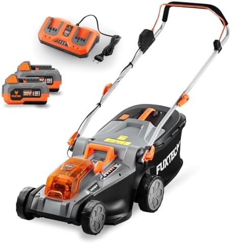 FUXTEC 40V Akku Rasenmäher E2RM37 – 37cm Schnittbreite, kabellos & variabel einstellbare Schnitthöhe für einen perfekten