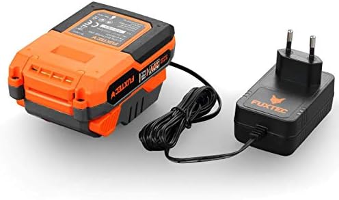FUXTEC Li-Ion Doppel-Schnell-Ladegerät 2,4A für 20V Gartengeräte –Effizientes Laden für 2Ah & 4Ah Batterien