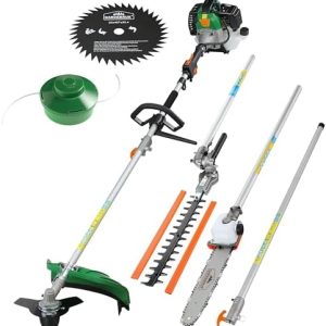 GARDEBRUK® 5-in-1 Benzin Motorsense mit Hochentaster & verstellbarem Tragegurt für effiziente Gartenpflege