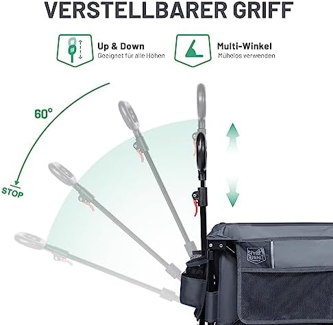 TIMBER RIDGE XXL Bollerwagen Faltbar 200L mit Breitreifen, Handwagen für Strand & Camping, 100kg Tragfähigkeit, inklusiv