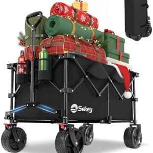 Sekey XXL Plus Bollerwagen faltbar mit Bremsen – 200L, 200KG, All Terrain, ideal für Ausflüge