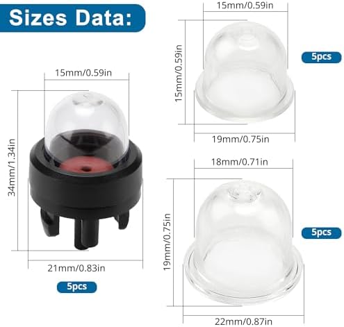 VooGenzek 2 Stück Universal Benzinfilter Kit für Freischneider, Trimmer und Mäher – Robuste Kraftstoffleitung mit Dichtu