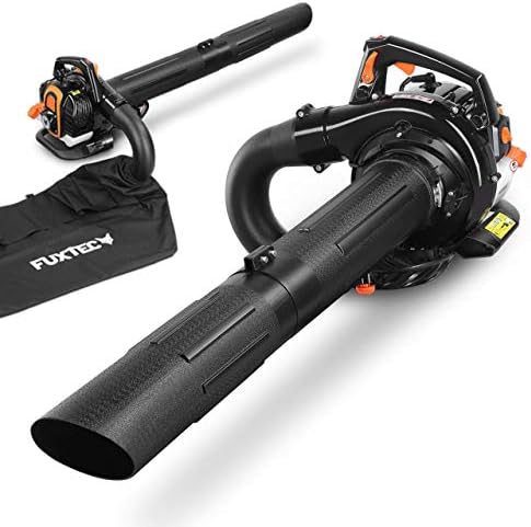 FUXTEC Profi Benzin Laubsauger FX-LBS126P – Leistungsstarker Laubbläser & Häcksler für Ihren Garten – 60L Fangsack & Ant