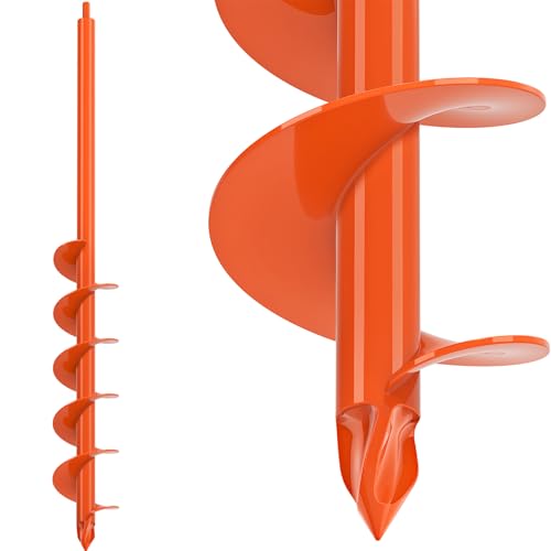 BeneLabel 2er Set Gartenbohrer für Pfostenlöcher - Spiraldurchmesser 23x4,1cm & 31x7,6cm, ideal für Blumenzwiebeln und Z