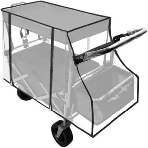 QWORK® Universal Bollerwagen Regenschutz – Transparentes Regenverdeck mit Reißverschluss für Outdoor-Aktivitäten