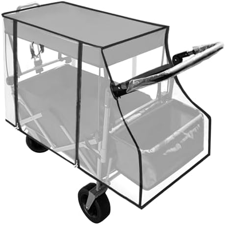 QWORK® Universal Bollerwagen Regenschutz – Transparentes Regenverdeck mit Reißverschluss für Outdoor-Aktivitäten