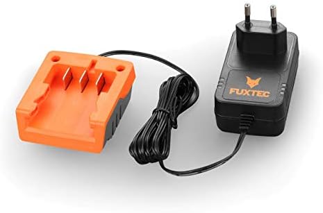 FUXTEC Li-Ion Doppel-Schnell-Ladegerät 2,4A für 20V Gartengeräte –Effizientes Laden für 2Ah & 4Ah Batterien