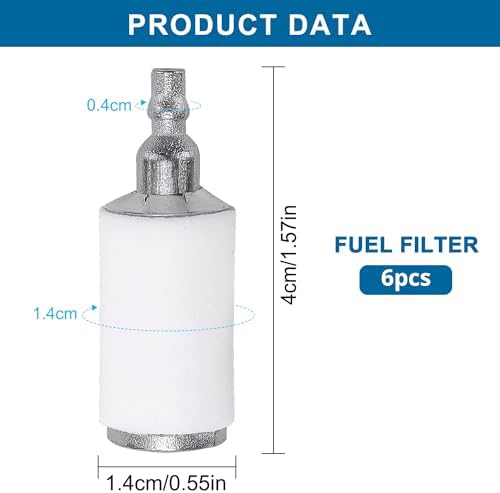 VooGenzek 2 Stück Universal Benzinfilter Kit für Freischneider, Trimmer und Mäher – Robuste Kraftstoffleitung mit Dichtu