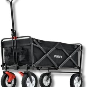 FUXTEC Bollerwagen FX-CT100 schwarz – faltbarer Transportwagen, 75kg, ideal für Kinder beim Strand, Ausflügen & Festival