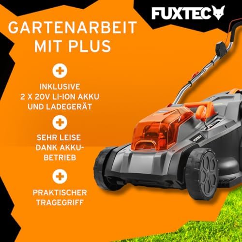 FUXTEC Akku Rasenmäher 40V 43cm mit variabler Schnitthöhe – kabellos für Ihren gepflegten Garten!