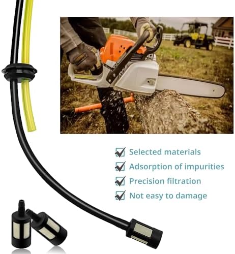VooGenzek 2 Stück Universal Benzinfilter Kit für Freischneider, Trimmer und Mäher – Robuste Kraftstoffleitung mit Dichtu