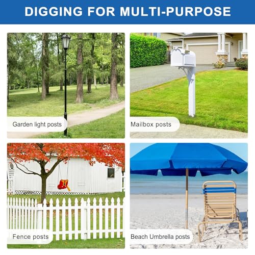 BeneLabel 2er Set Gartenbohrer für Pfostenlöcher - Spiraldurchmesser 23x4,1cm & 31x7,6cm, ideal für Blumenzwiebeln und Z