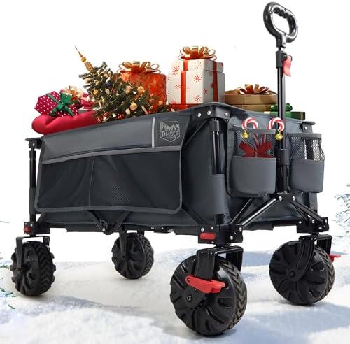TIMBER RIDGE XXL Bollerwagen Faltbar 200L mit Breitreifen, Handwagen für Strand & Camping, 100kg Tragfähigkeit, inklusiv