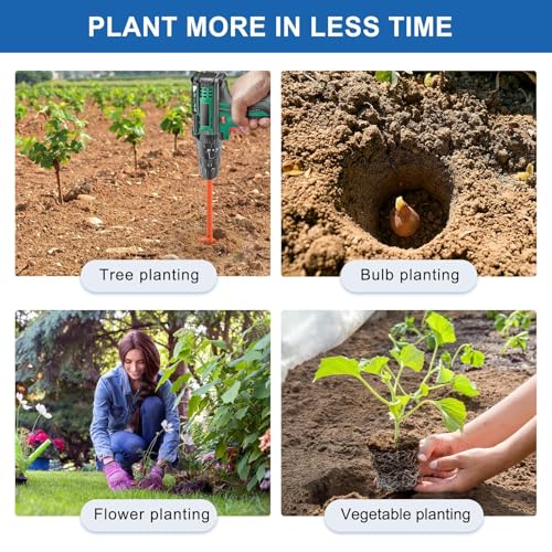 BeneLabel 2er Set Gartenbohrer für Pfostenlöcher - Spiraldurchmesser 23x4,1cm & 31x7,6cm, ideal für Blumenzwiebeln und Z