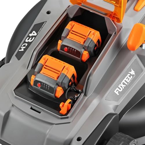 FUXTEC 40V Akku Rasenmäher E2RM37 – 37cm Schnittbreite, kabellos & variabel einstellbare Schnitthöhe für einen perfekten