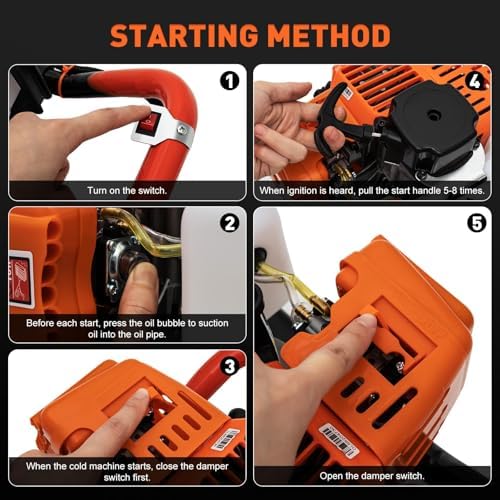 Benzin-Erdbohrer 52cc mit 3 Bohrern (100/150/200mm) | 1,98PS & 108cm Bohrtiefe – ideal für Gartenbau & Pfahlsetzung!