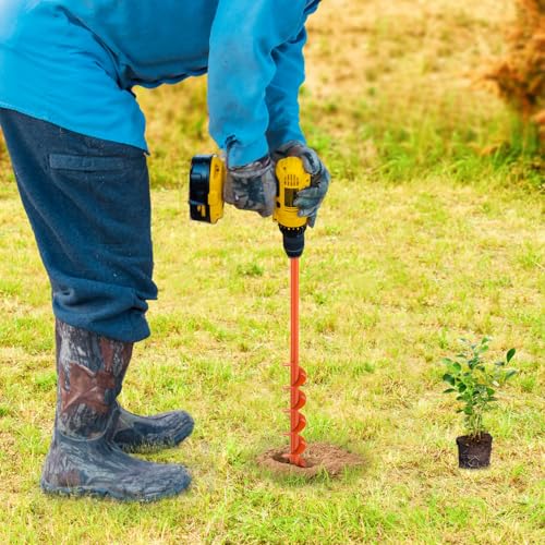 BeneLabel 2er Set Gartenbohrer für Pfostenlöcher - Spiraldurchmesser 23x4,1cm & 31x7,6cm, ideal für Blumenzwiebeln und Z