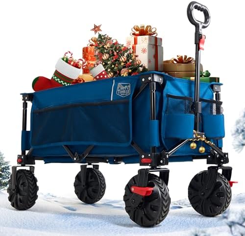 TIMBER RIDGE XXL Bollerwagen Faltbar 200L mit Breitreifen, Handwagen für Strand & Camping, 100kg Tragfähigkeit, inklusiv