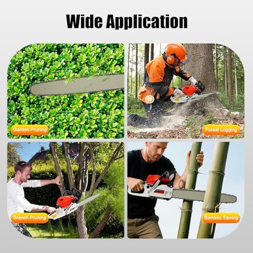 Benzin Kettensäge 52 cm³ 2 kW – Leistungsstarke Motorsäge für Waldernte und Holzschnitt, 22 Zoll Führungskette