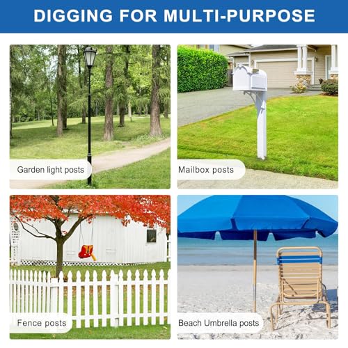 BeneLabel 2er Set Gartenbohrer für Pfostenlöcher - Spiraldurchmesser 23x4,1cm & 31x7,6cm, ideal für Blumenzwiebeln und Z