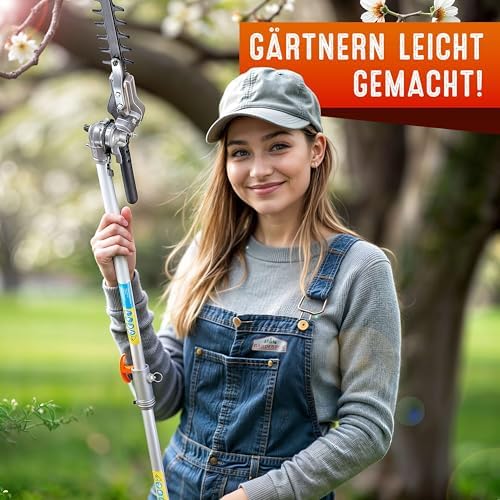 GARDEBRUK® 5-in-1 Benzin Motorsense mit Hochentaster & verstellbarem Tragegurt für effiziente Gartenpflege
