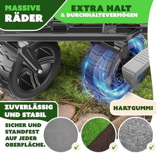 KESSER® Bollerwagen GT9000 faltbar mit Dach | 150kg belastbar, Hartgummi-Räder, ideal für Ausflüge