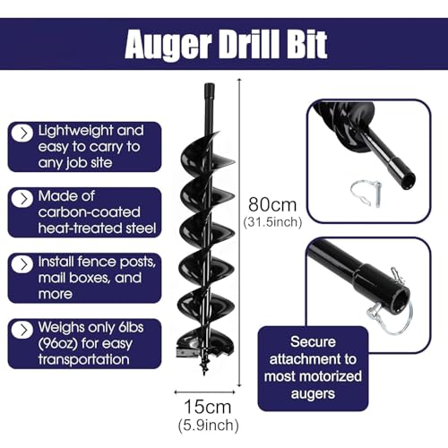 Erdbohrer von – 120mm Gartenbohrer mit Sicherungsbolzen für effiziente Aushubarbeiten