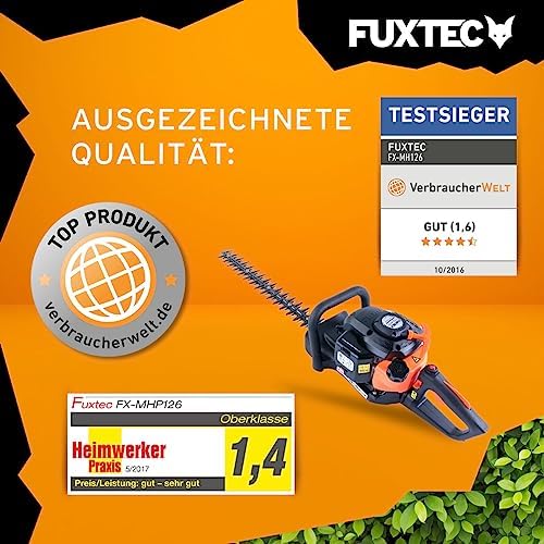 Fuxtec Benzin Heckenschere FX-MH126 - 60 cm Schwert, 2-Takt Motor, verstellbarer Griff für präzise Gartenpflege