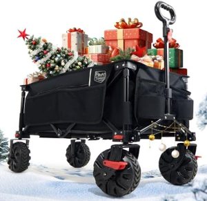 TIMBER RIDGE XXL Bollerwagen Faltbar 200L mit Breitreifen, Handwagen für Strand & Camping, 100kg Tragfähigkeit, inklusiv