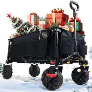 TIMBER RIDGE XXL Bollerwagen Faltbar 200L mit Breitreifen, Handwagen für Strand & Camping, 100kg Tragfähigkeit, inklusiv