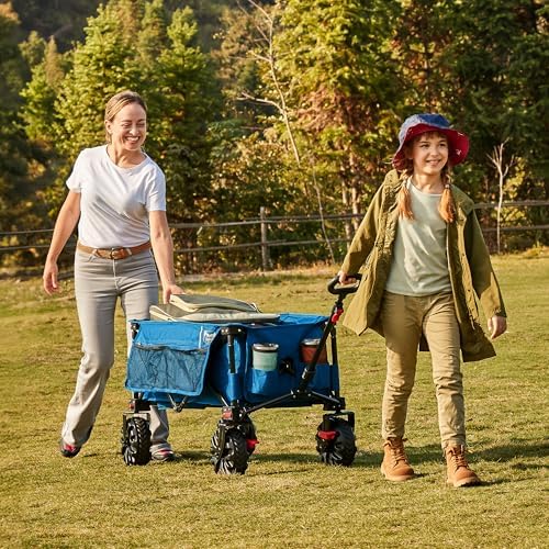 TIMBER RIDGE XXL Bollerwagen Faltbar 200L mit Breitreifen, Handwagen für Strand & Camping, 100kg Tragfähigkeit, inklusiv