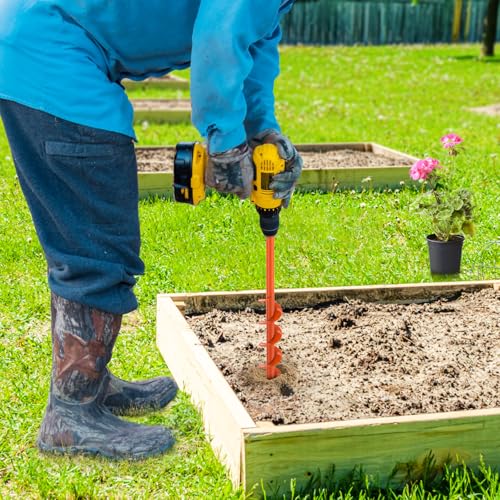 BeneLabel 2er Set Gartenbohrer für Pfostenlöcher - Spiraldurchmesser 23x4,1cm & 31x7,6cm, ideal für Blumenzwiebeln und Z