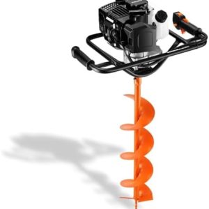 Fuxtec Benzin Erdbohrer FX-EB143ECO – Komfortabler Erdlochbohrer mit 2 Bohraufsätzen für Garten, Zaunbau & Fundament, 42